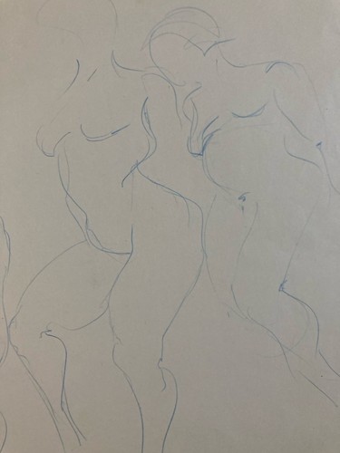 Dessin sur papier femme nue - papier,