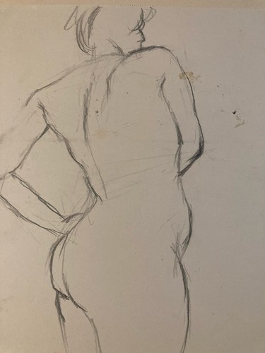 Beau dessin art fusain 1960 - dessin,
