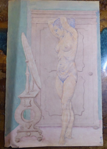 Dessin fusain etude femme - dessin, nue