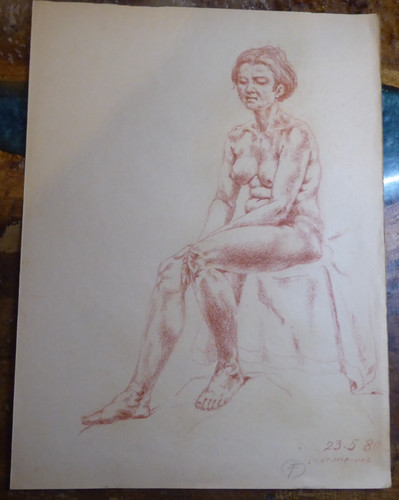Dessin fusain etude femme nue - dessin,